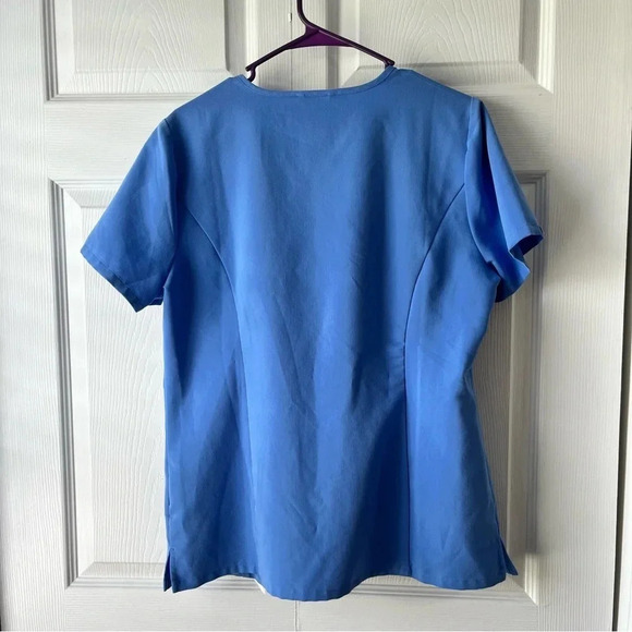 Figs Womens Lg Scrub Top Blue / Aqua Technical Collection - Picture 3 of 5